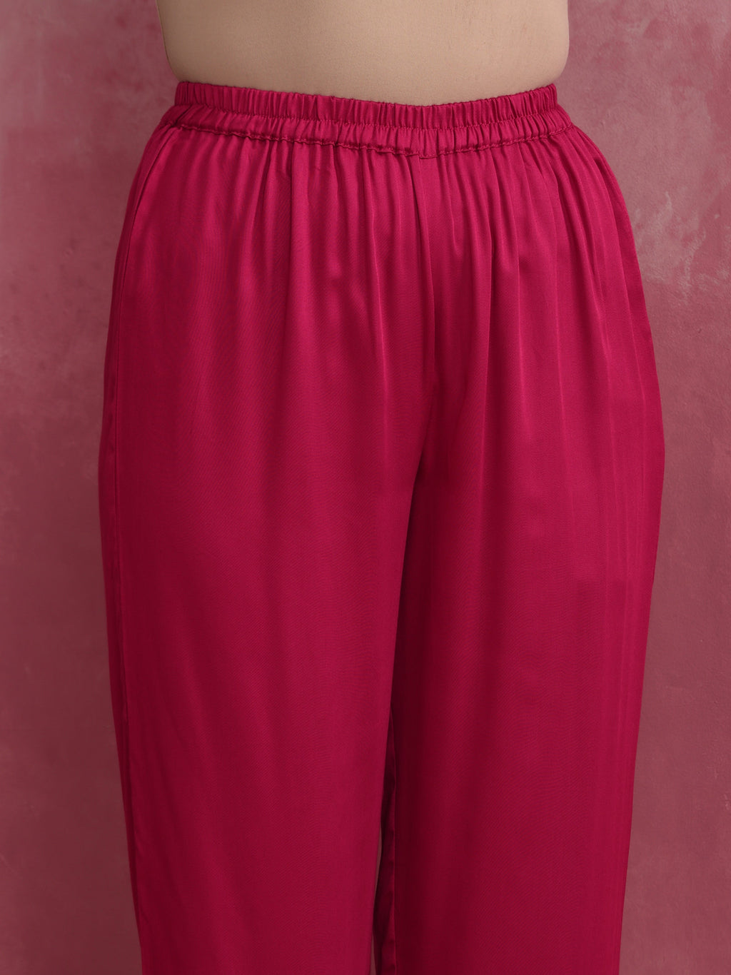 trueBrowns Magenta Highlow Modal Kurta Set | Grocsy