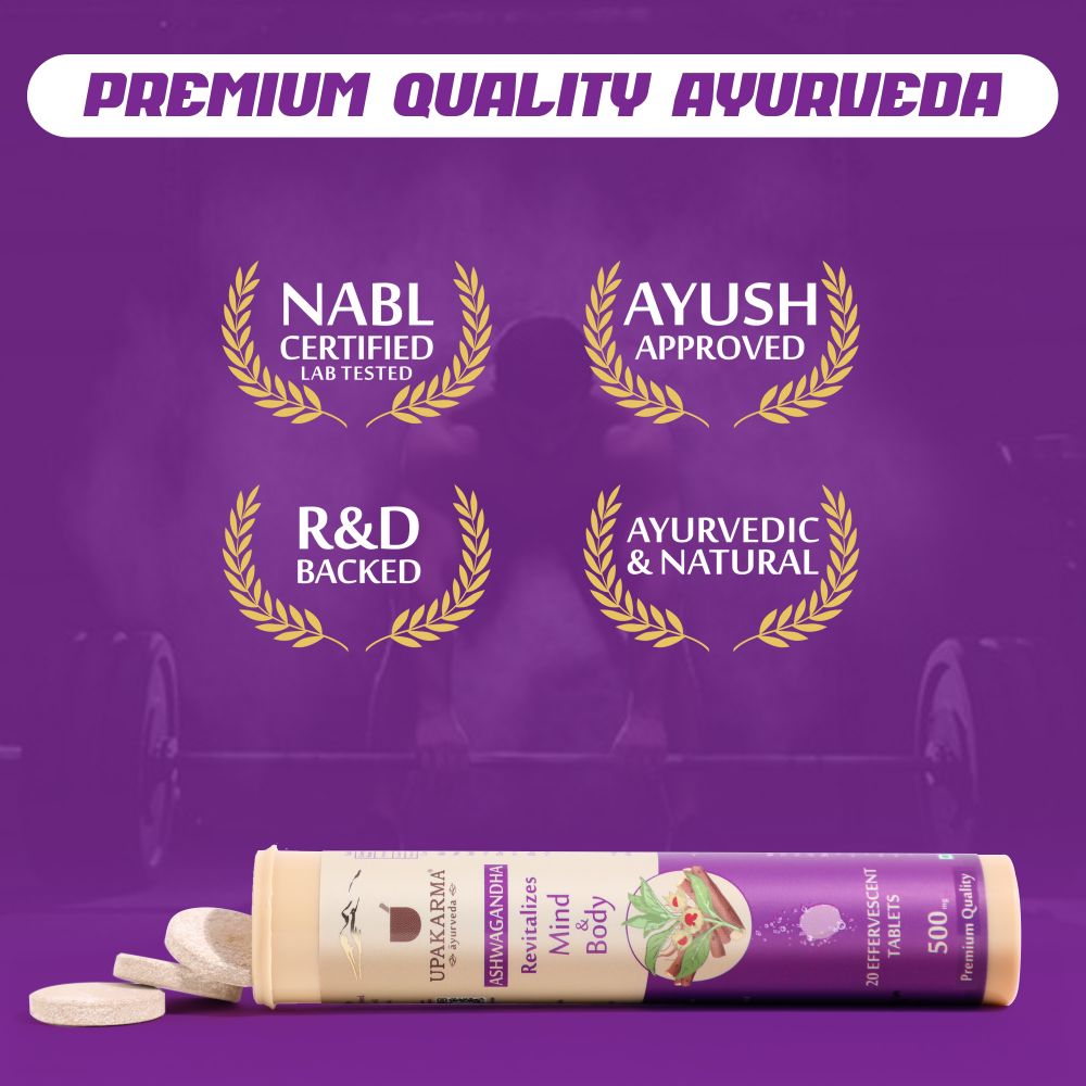 Upakarma Ayurveda Ashwagandha Effervescent Tablets | Grocsy