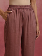 trueBrowns Brown Modal Anarkali Kurta Set | Grocsy