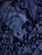 Shades of Black And Grey With Kalamkari Print Munga Cotton Saree By Gayathri Reddy Designer Studio | Grocsy