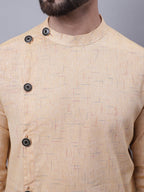 Even Apparels Beige Sherwani Kurta With Asymetrical Cut | Grocsy