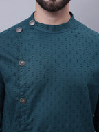 Even Apparels Green Sherwani Kurta With Asymetrical Cut | Grocsy