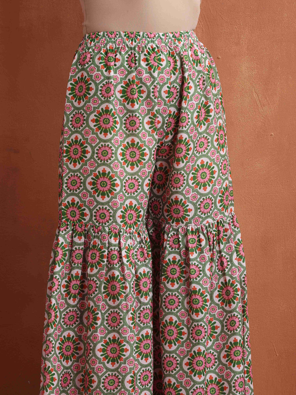 trueBrowns Off White Geometric Print Sharara Set | Grocsy