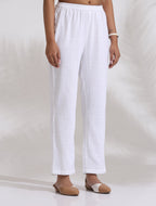 trueBrowns White Cotton Check Kurta Co-ord Set | Grocsy