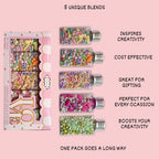 Confect Spring Sprinkles Edible |  Mix Green & Pink Eggs & Yellow & Gold Bunny pack of 5 (EAST 3) - 100Gms | Grocsy