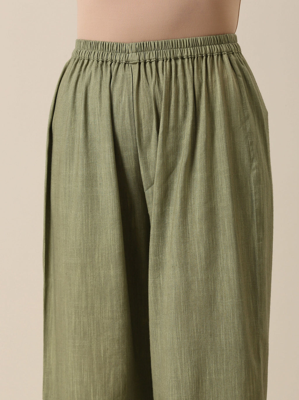 trueBrowns Sage Slub Texture Angrakha Pant Set | Relove | Grocsy