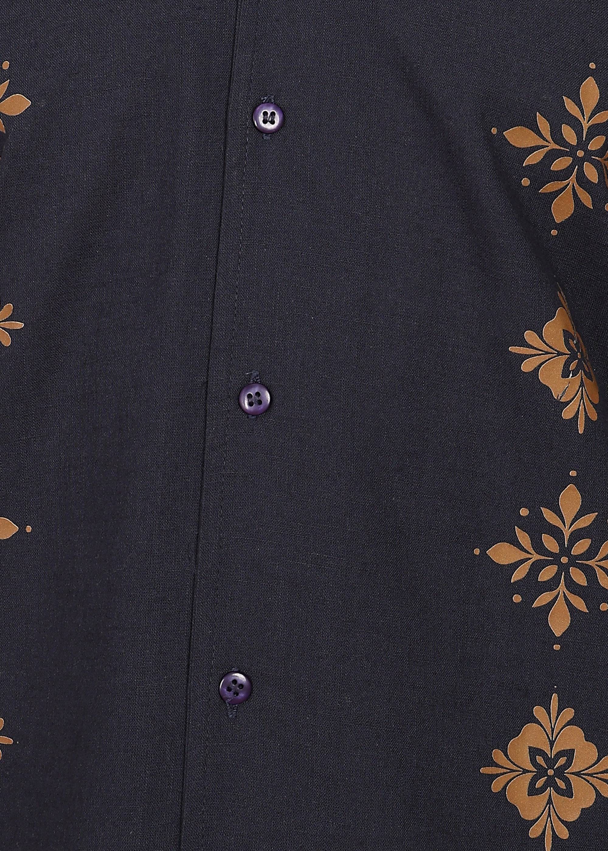 Fabmade Midnight Bloom Printed Shirt | Grocsy