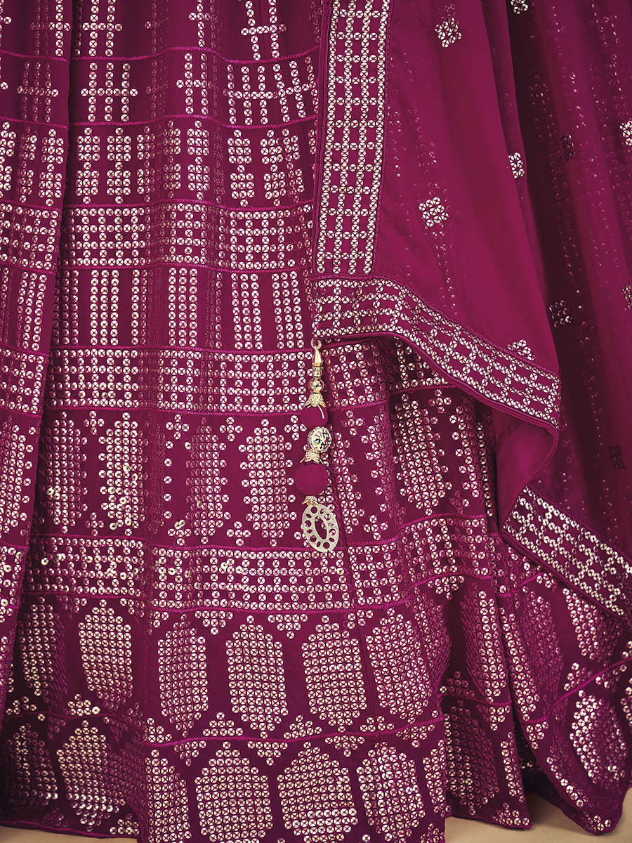 Myra Pink Georgette Real Georgette Lehenga Choli | Grocsy