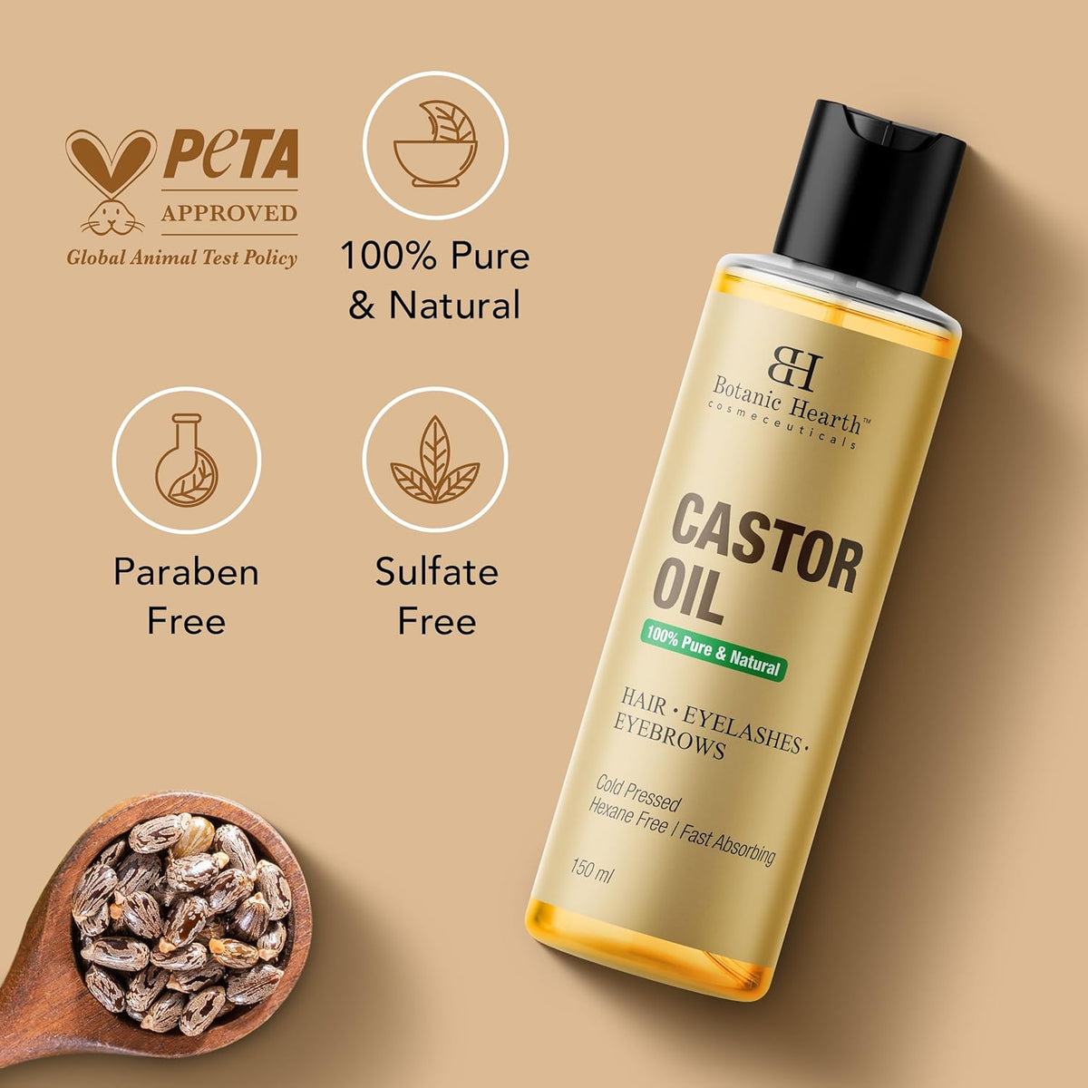 Botanic Hearth 100% Pure & Natural Cold Pressed Castor Oil | Grocsy