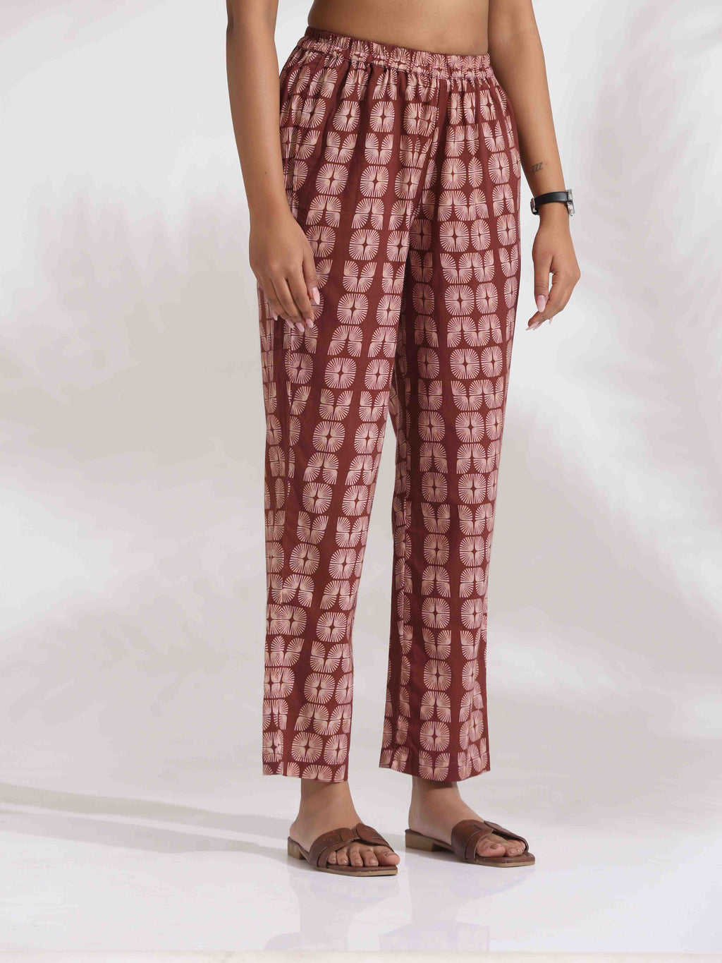 trueBrowns Brown Cotton Solid Kurta Co-ord Set | Grocsy