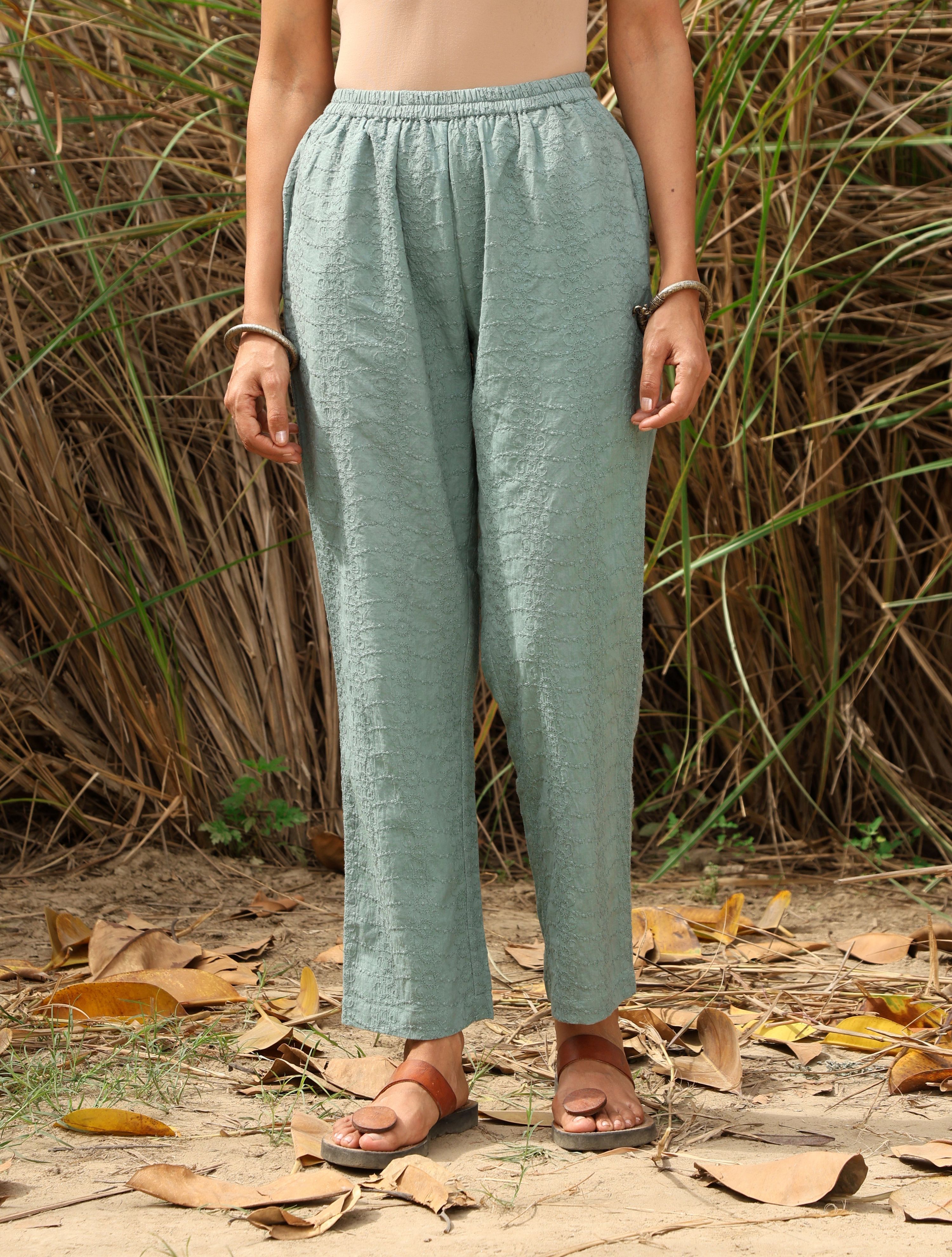 trueBrowns Blue Cotton Dobby S/L Kurta Set | Grocsy