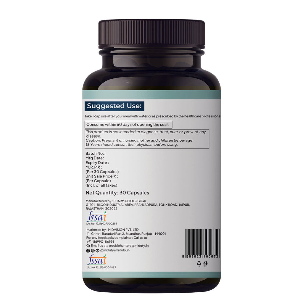 Miduty by Palak Notes Liposomal Glutathione 85% Capsules | Grocsy