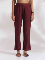 trueBrowns Maroon Dobby Co-ord Set | Grocsy