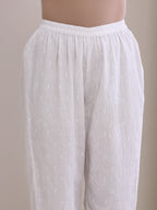 trueBrowns White Dobby Front Placket Co-Ord Set | Grocsy