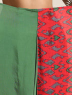 trueBrowns Red Muslin Ikat Saree | Grocsy