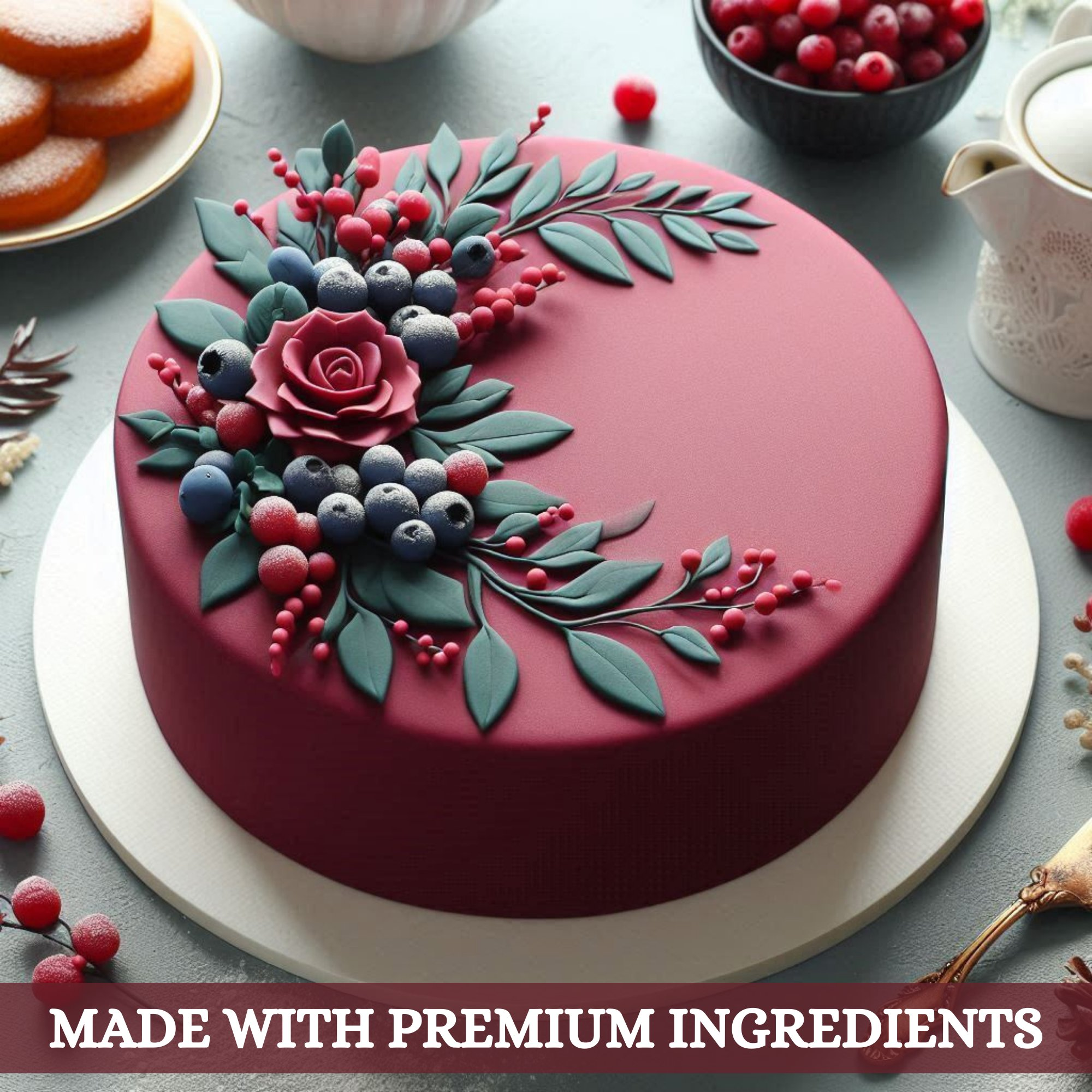 Confect Burgundy Fondant | Edible Sugarpaste | Grocsy