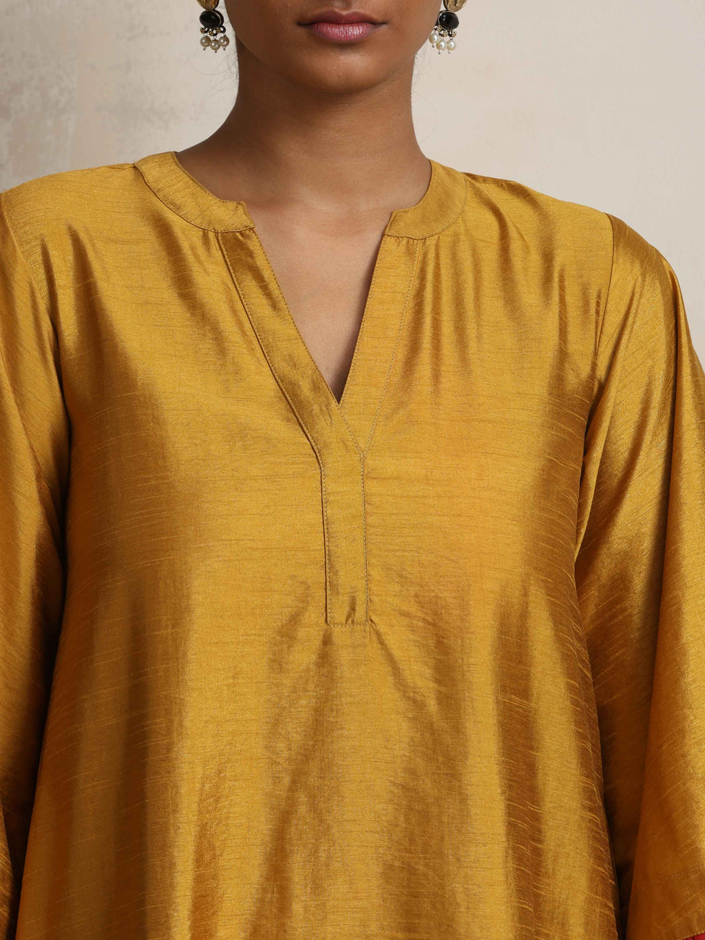 trueBrowns Gold Silk Kurta Set | Grocsy