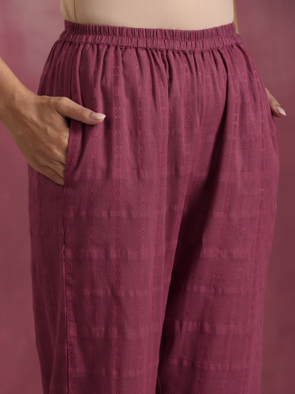 trueBrowns Mauve Cotton Dobby Co-ord set | Grocsy