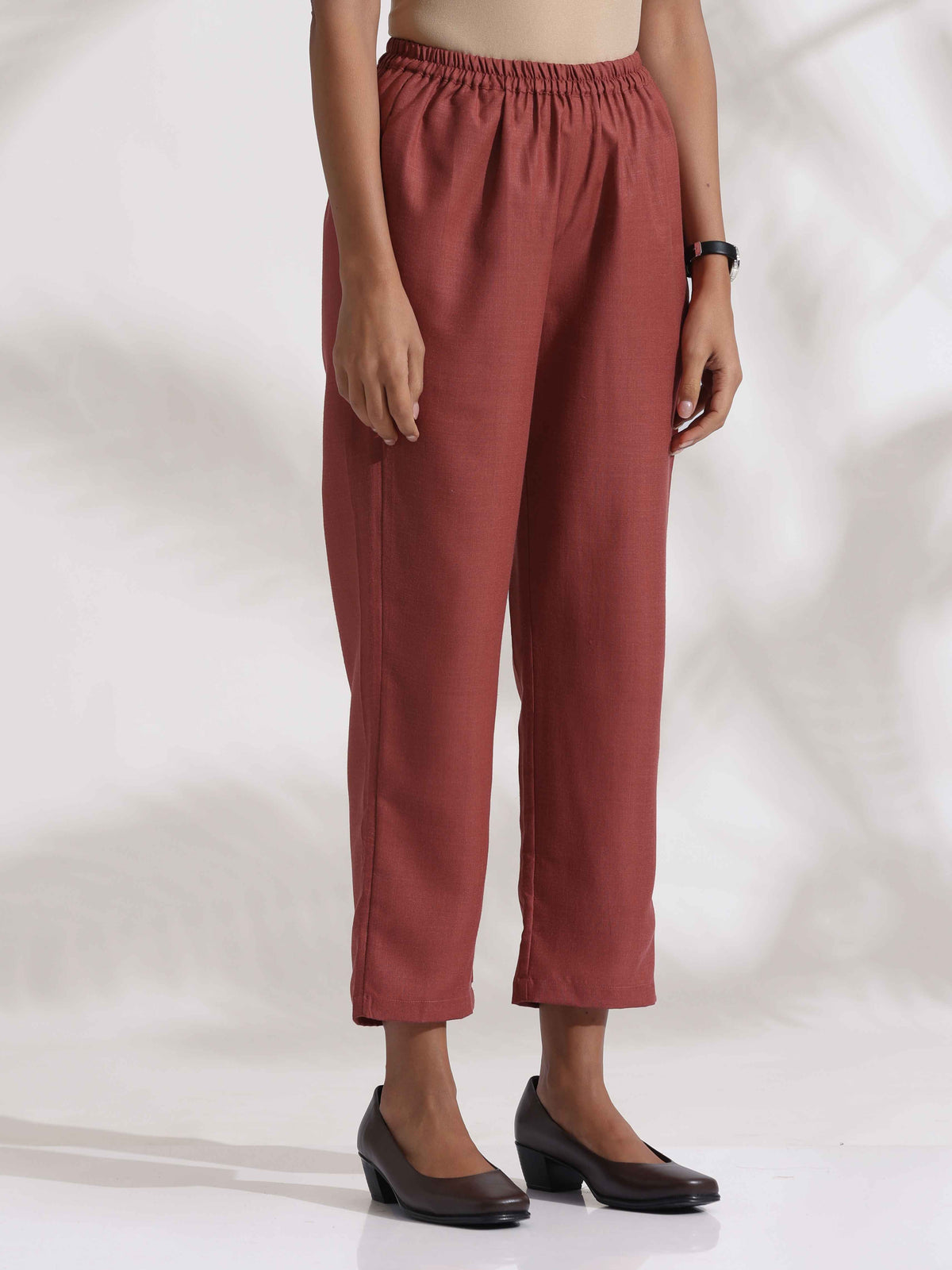 trueBrowns Brown Slub Highslit Kurta Set | Grocsy