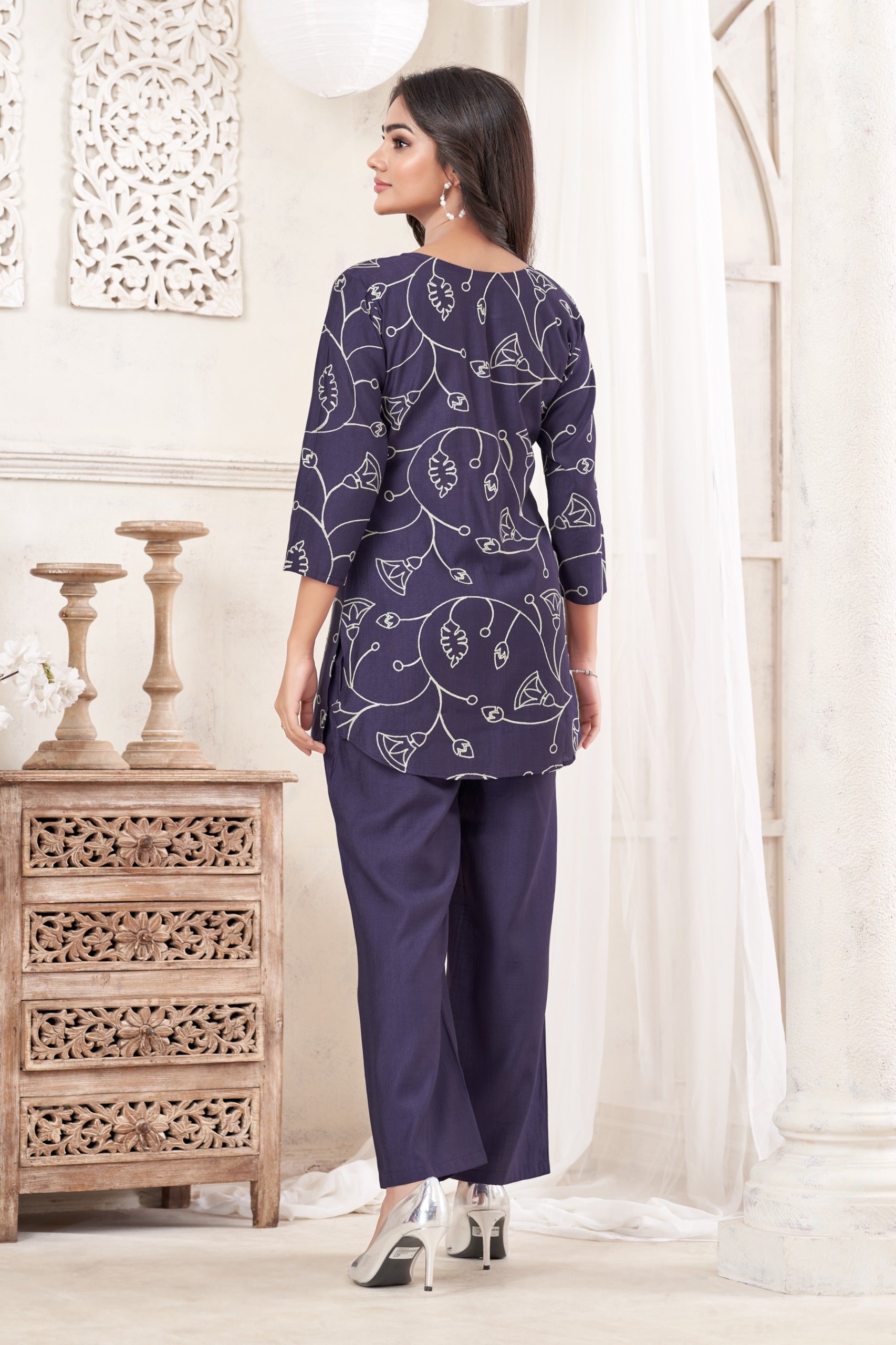 Anaita Blue Stylish Readymade Co-Ords Set | Grocsy