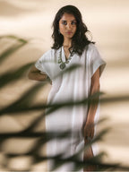 trueBrowns White Cotton Oversized Dress | Grocsy