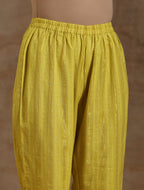 trueBrowns Lime Gold Cotton Oversized Round Co-Ord Set | Grocsy