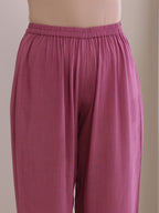 trueBrowns Onion Pink Dobby Anarkali Pant Set | Grocsy