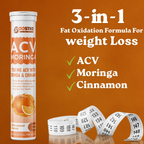 BOOSTIQ ACV Moringa & Cinnamon Effervescent Tablets - Orange Flavour | Grocsy