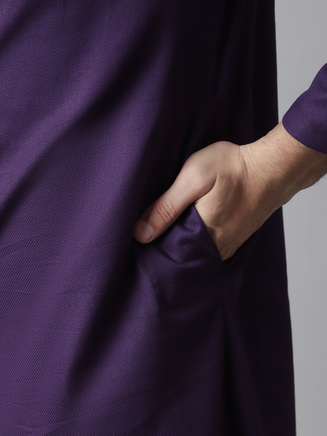 Even Apparels Purple Sherwani Kurta With Asymetrical Cut | Grocsy