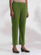 trueBrowns Green Cotton Placement Print Kurta Co-ord Set | Grocsy