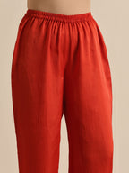 trueBrowns Rust Silk Blend Short Co-Ord Set | Grocsy