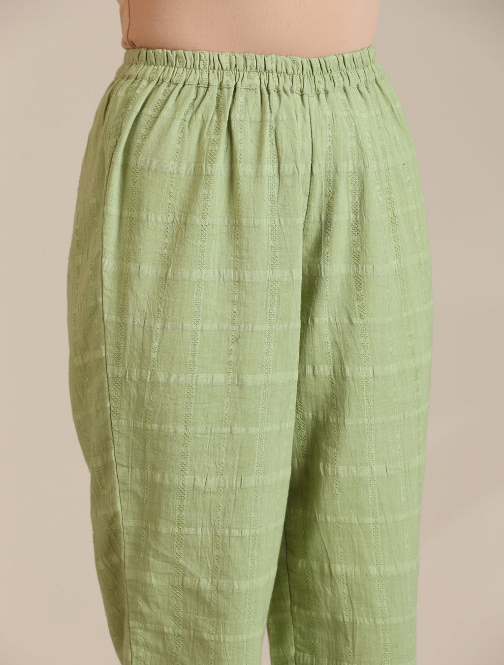 trueBrowns Green Cotton Embroidered Co-ord Set | Grocsy