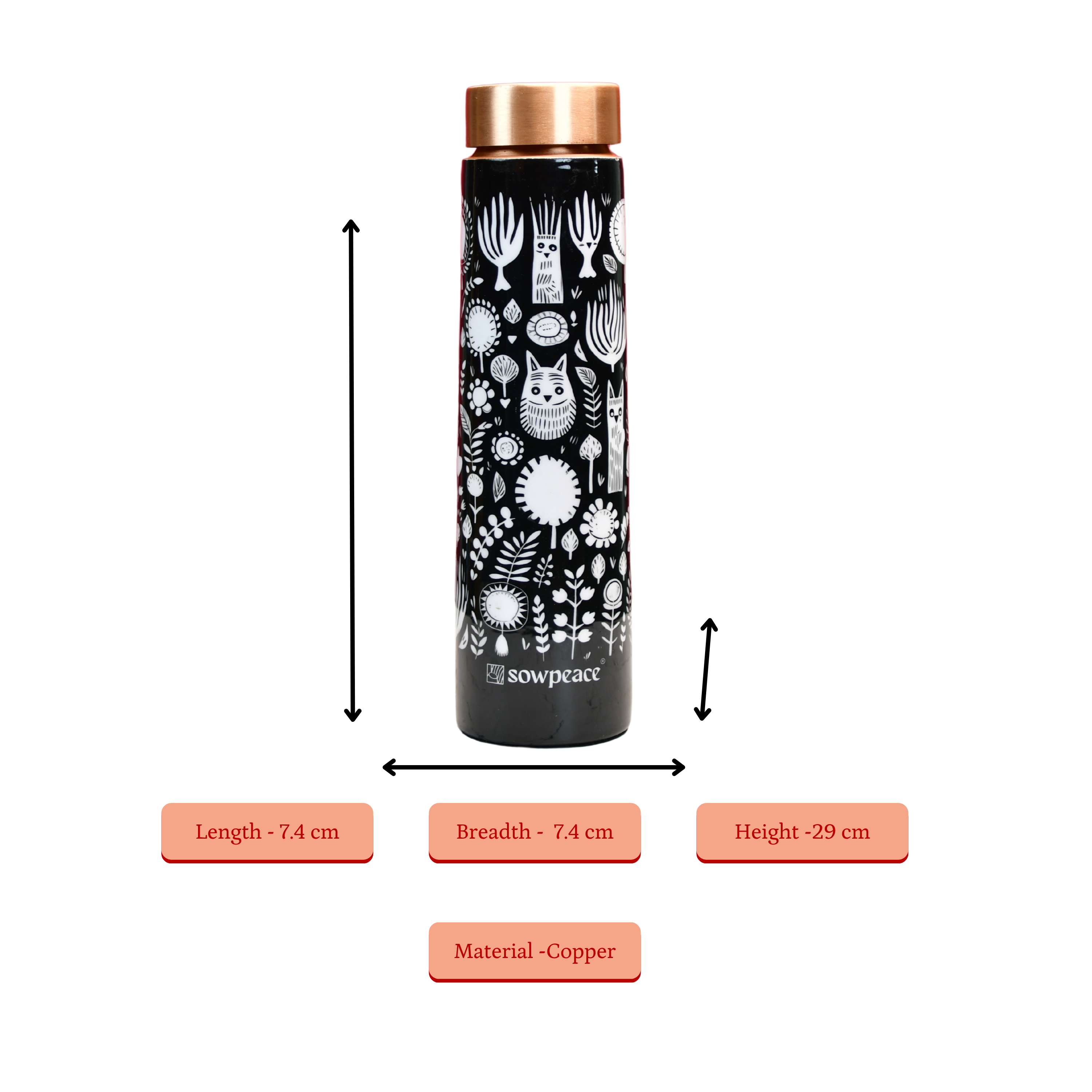 Sowpeace Noir Abstract Copper Bottle | Grocsy