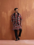 trueBrowns Men's Rust Printed Nehru Jacket | Grocsy