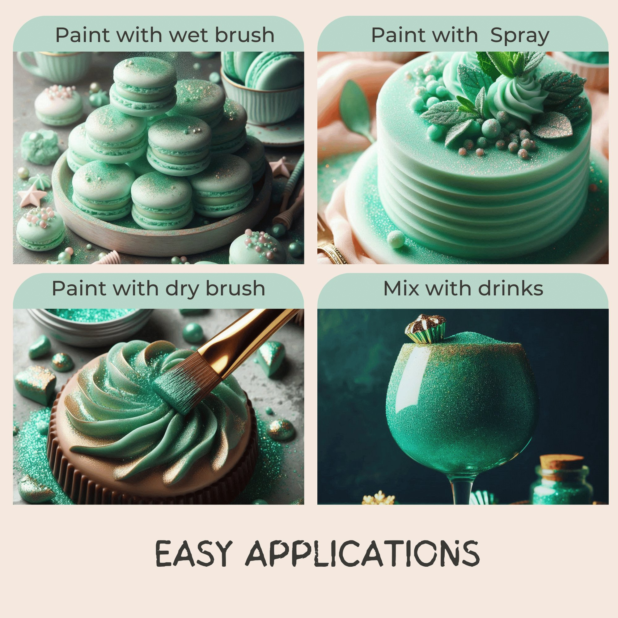 Confect Agave Green | Edible Luster Dust | Grocsy