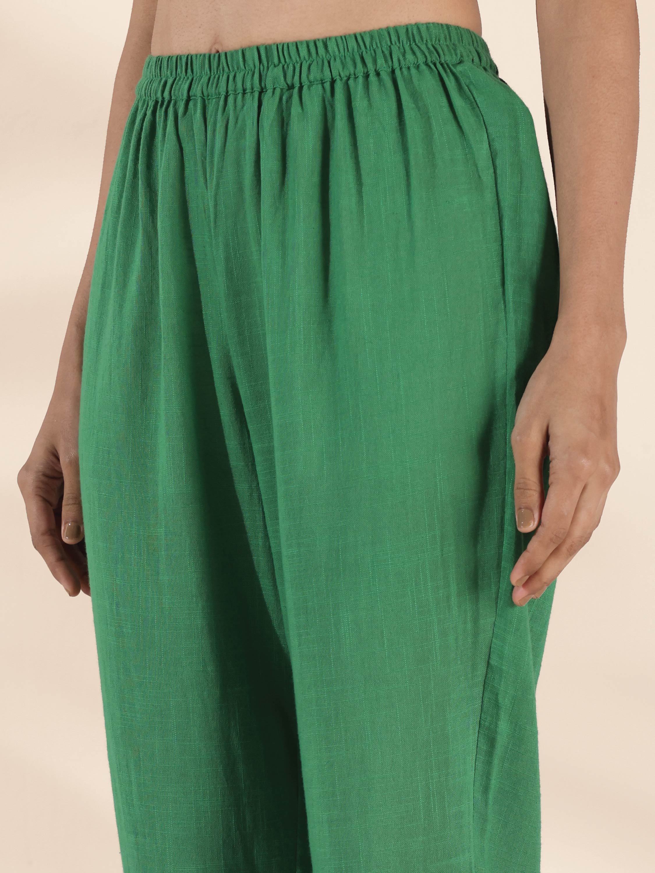 trueBrowns Green Cotton Relaxed Co-ord Set | Grocsy