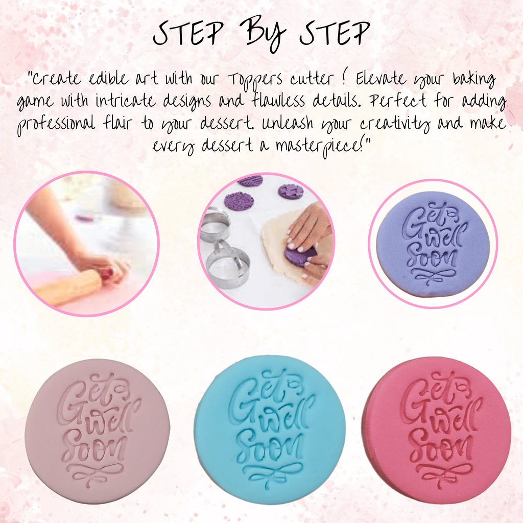 Confect Toppers Cutters | Congratulations Topper Cutter | Fondant Cutter | Celebration Topper Cutter | (Get Well Soon) | Grocsy