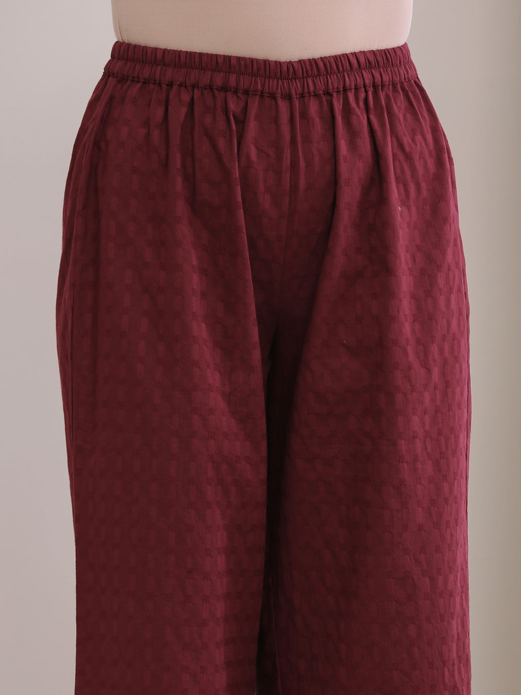 trueBrowns Ruby Wine Dobby Angrakha Pant Set | Grocsy