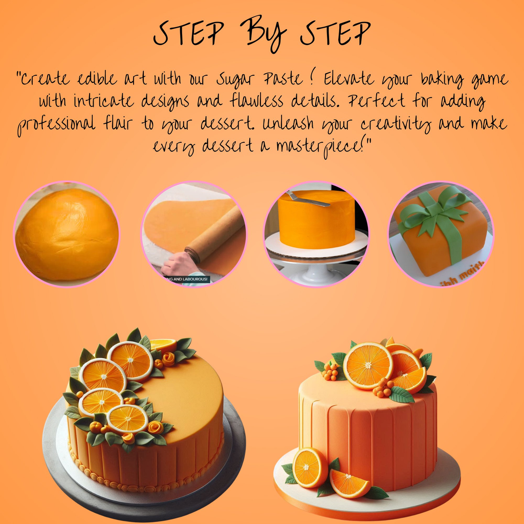 Confect Citrus Orange Fondant | Edible Sugarpaste | Grocsy