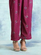 trueBrowns Magenta Velvet Co-Ord Set | Grocsy