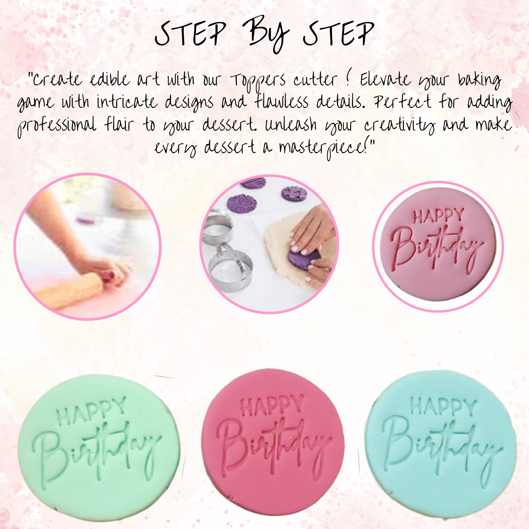 Confect Toppers Cutters | Congratulations Topper Cutter | Fondant Cutter | (Happy Birthday 02) | Grocsy