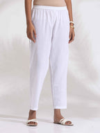 trueBrowns White Cotton Schiffli Shirt Kurta Set | Grocsy