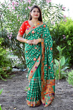 Lorenvalley Fashion Premium Green Dola Silk Embroidery and Diamond work with Jacquard Lace Border Saree | Grocsy