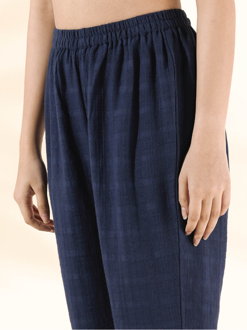 trueBrowns Blue Cotton Dobby Regular Co-ord Set | Grocsy