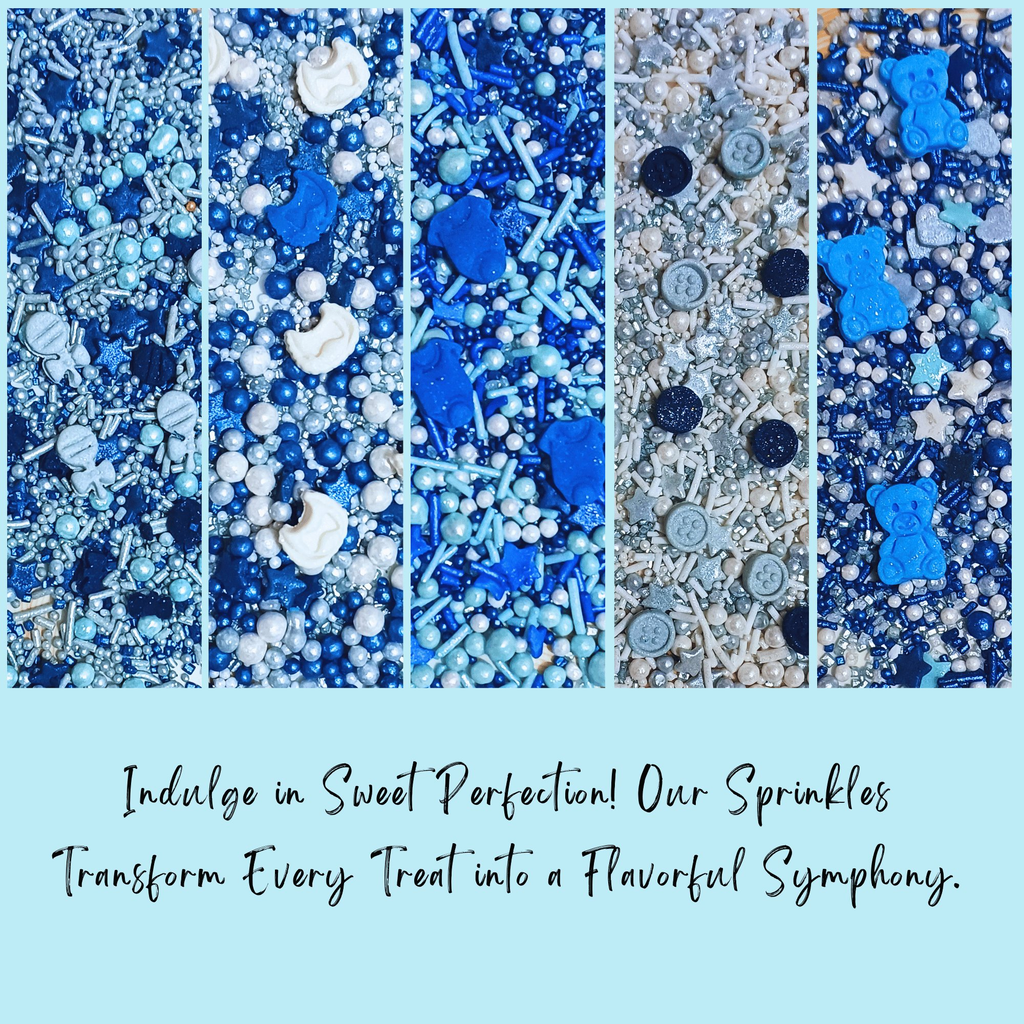 Confect Boys Baby Shower Sprinkles | Baby Blue Sprinkles for Cake & Cupcake Decorating | Grocsy