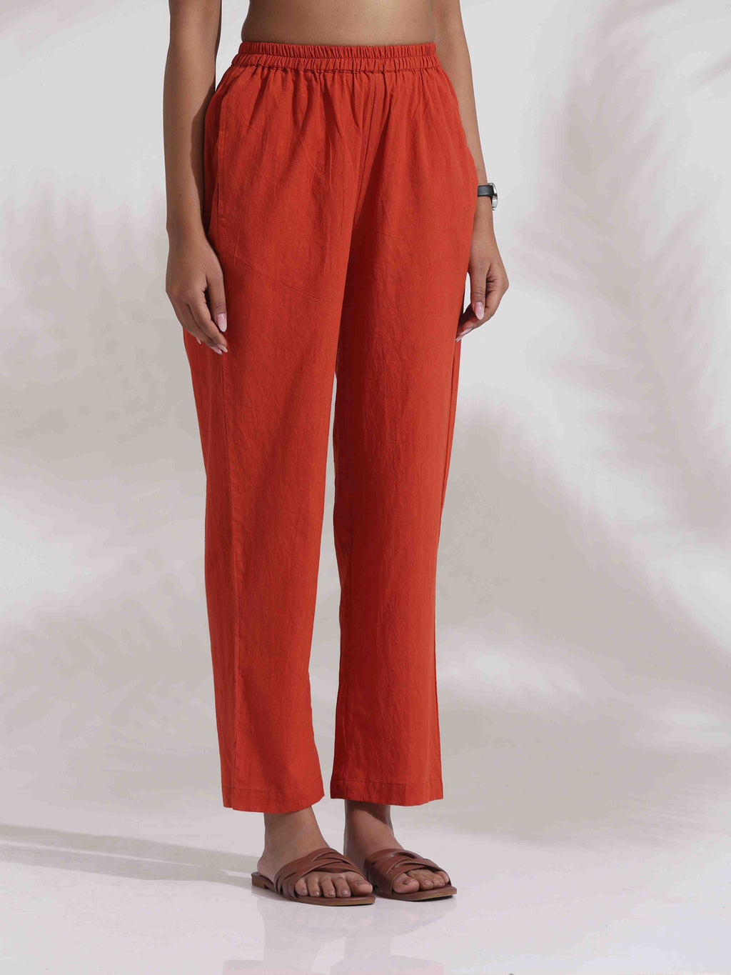 trueBrowns Orange Cotton Print Co-ord Set | Grocsy