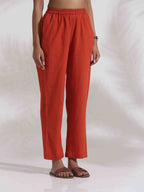 trueBrowns Orange Cotton Print Co-ord Set | Grocsy
