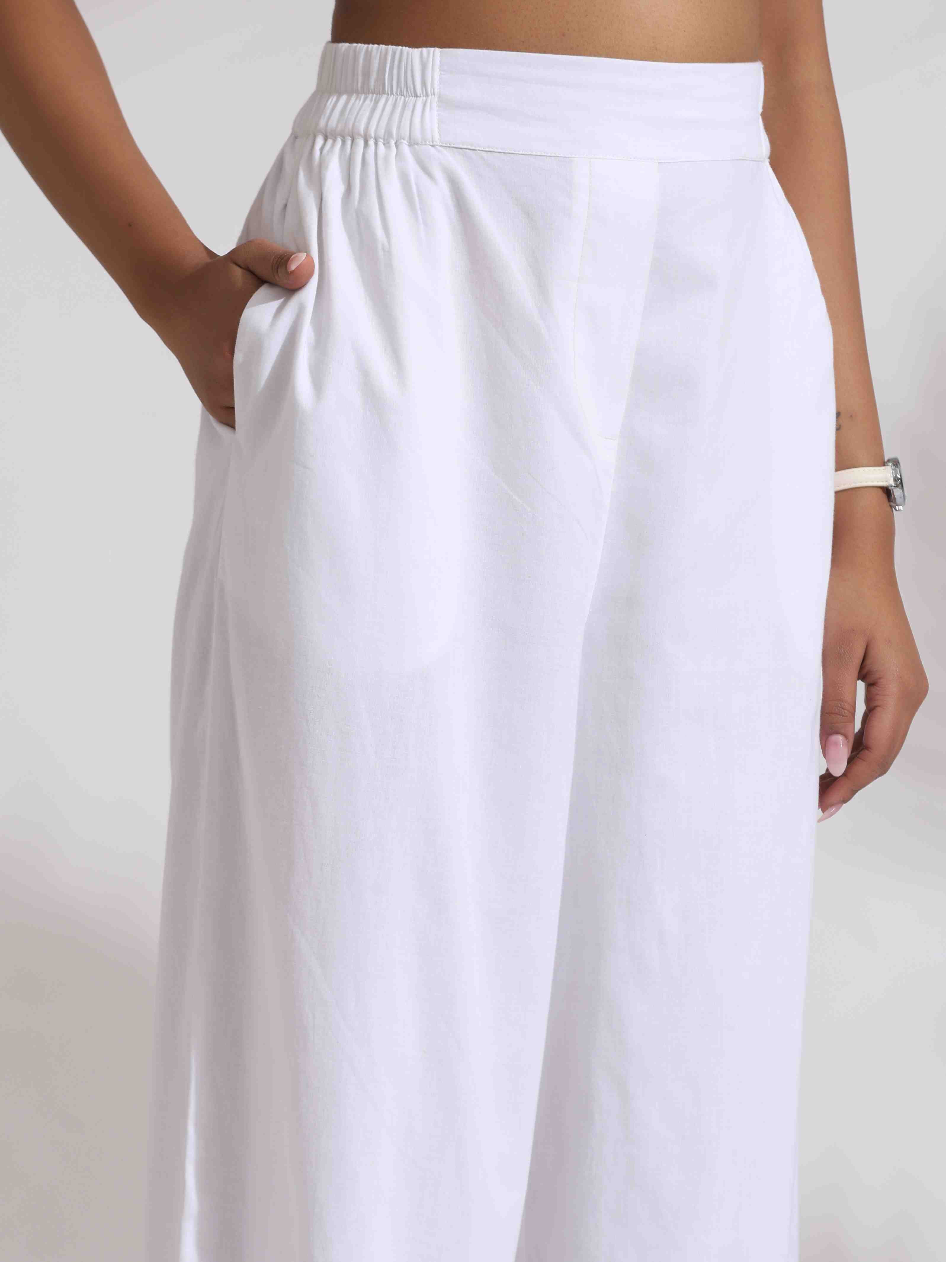 trueBrowns White Cotton Schiffli Jacket Co-ord Set | Grocsy
