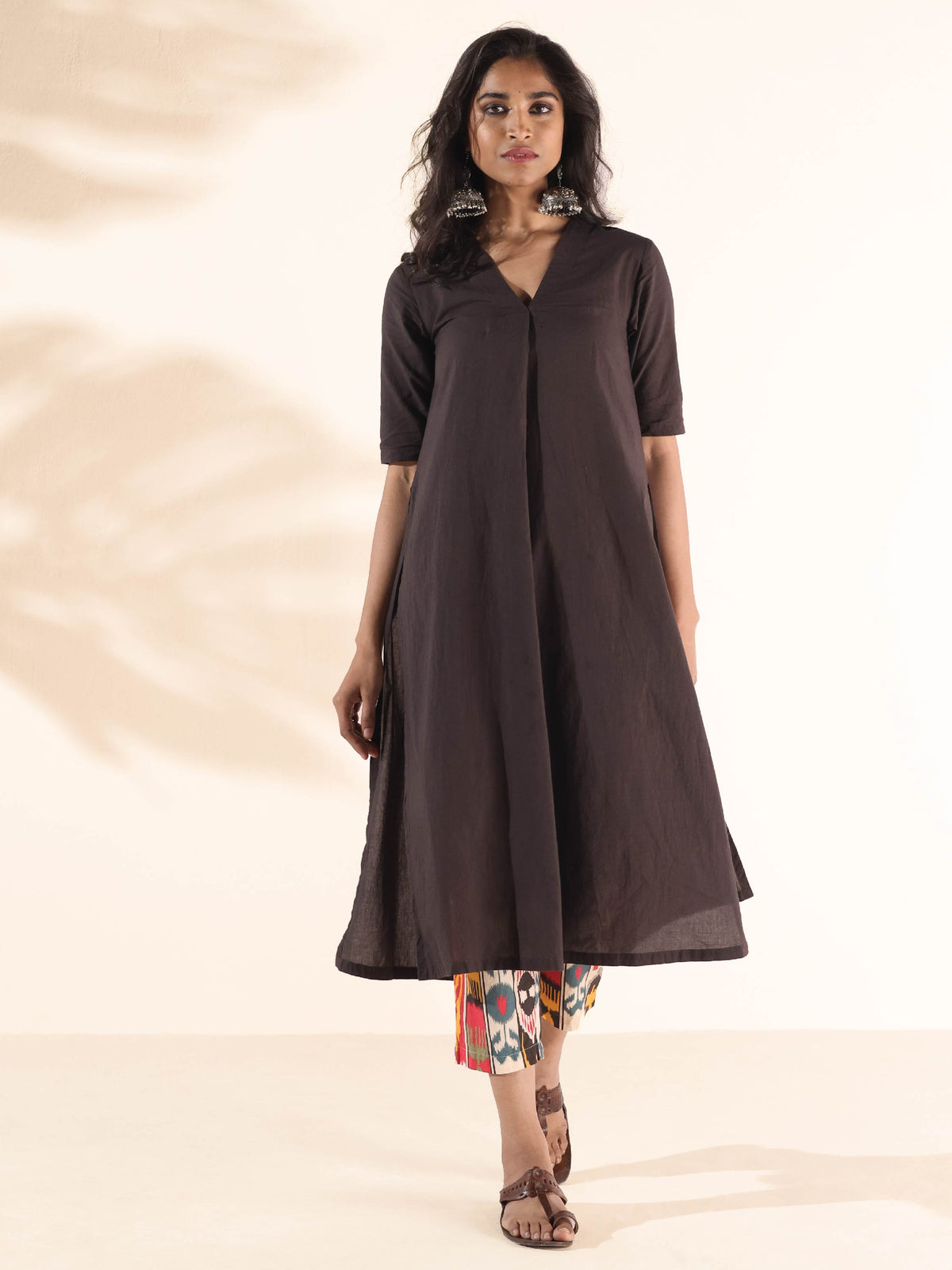 trueBrowns Cola Cotton Ikat Kurta Pant Set | Grocsy