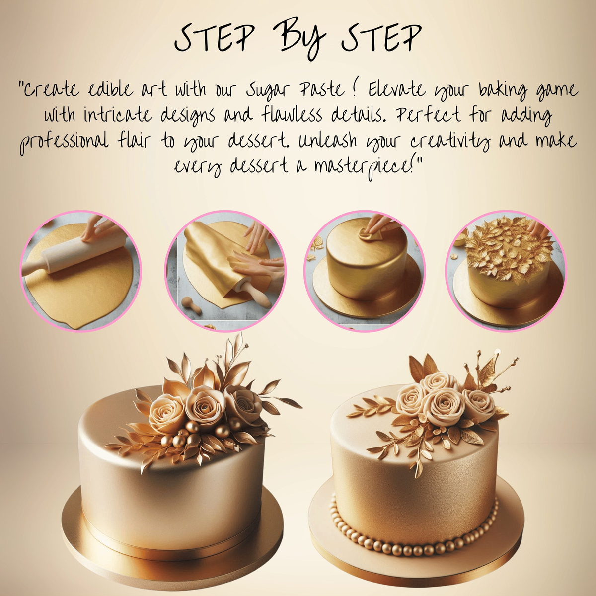 Confect Champagne Gold | Edible Sugar Paste | Grocsy